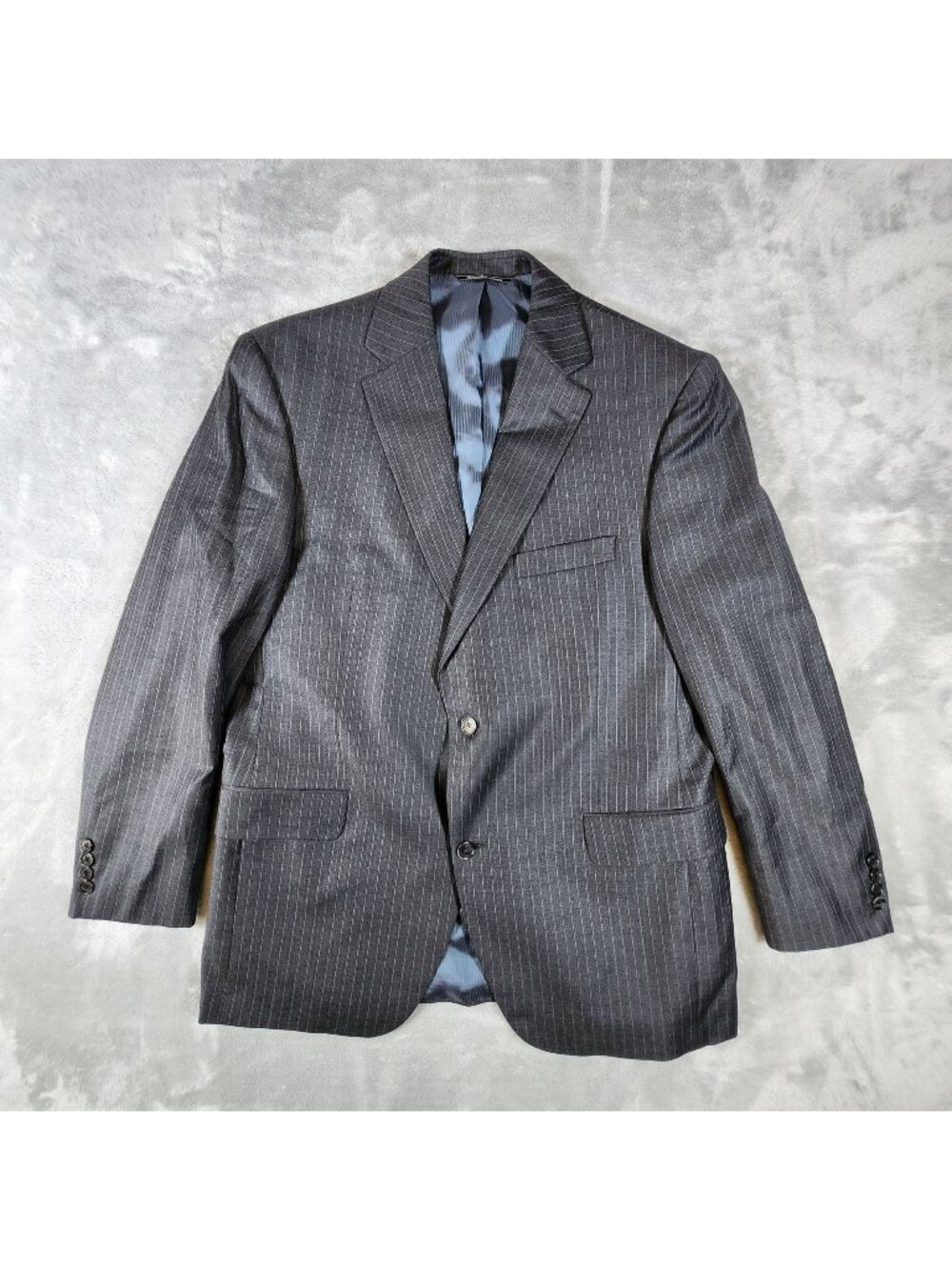 Jack Victor Pin Stripe Blazer Sport Coat 42R Gray Wool Business Event Evening